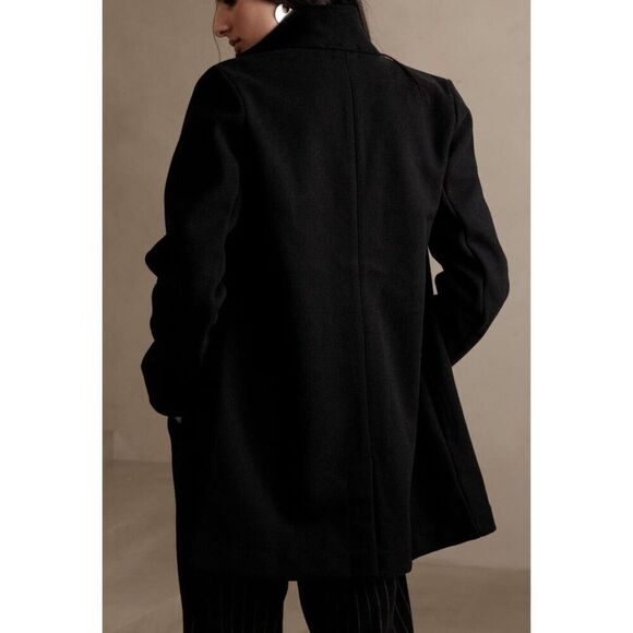 Banana Republic 501950 Women Sz M Black Brushed Knit Open Front Long Jacket - Picture 10 of 10